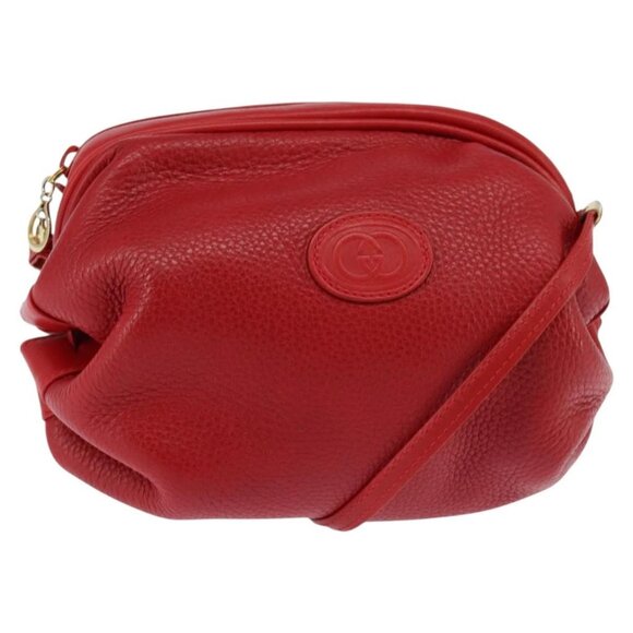 GUCCI Shoulder Bag Leather Red Gold 007 115 5770 Auth BA7131 - Picture 2 of 16